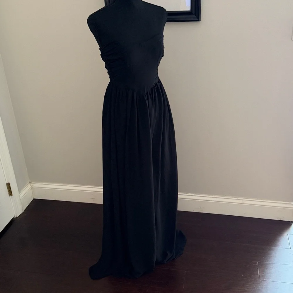Lulus Luxe Favorite Black Strapless Ruched Maxi Dress Evening Gown Women’s XS - Picture 5 of 6